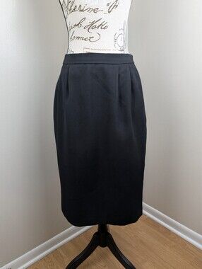 Kate McNaughton Vintage Black Elastic Waist Pencil Skirt Size 10 Pockets